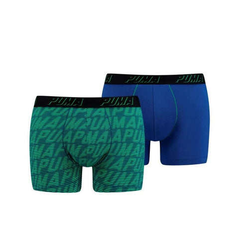 Puma - Optical Logo AOP Boxer - 2-pack - Blue / Green Boxershort Puma 