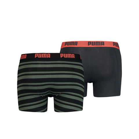 Puma - Heritage Stripe Boxer 2-pack - Army Green Boxershort Puma 