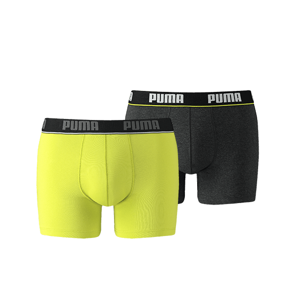 Puma - Basic Short 2-pack - Black/Grey/Yellow Boxershort Puma 