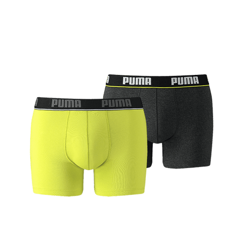 Puma - Basic Short 2-pack - Black/Grey/Yellow Boxershort Puma 