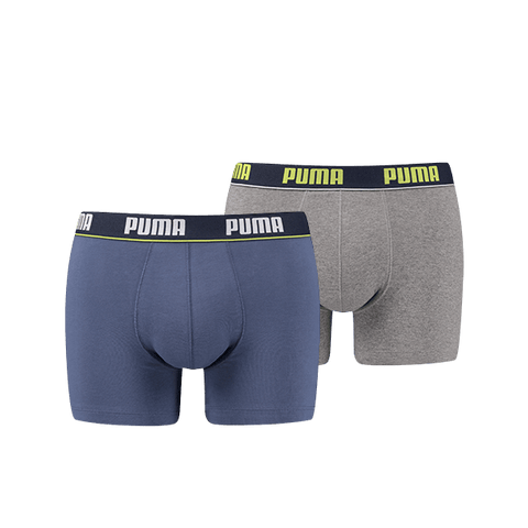 Puma - Basic Short 2-pack - Blue/ Lime Boxershort Puma 