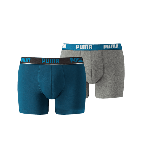 Puma - Basic Short 2-pack - Blue/ Grey Boxershort Puma 