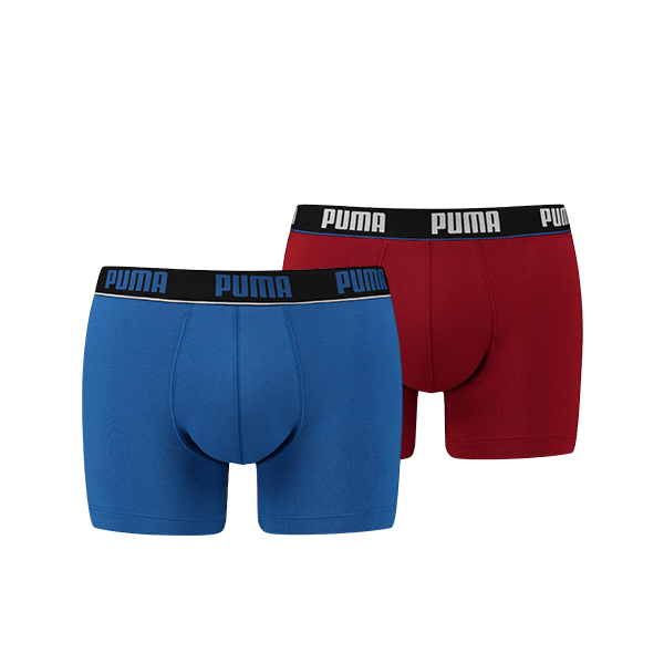 Puma - Basic Short 2-pack - Blue/ Red Boxershort Puma 