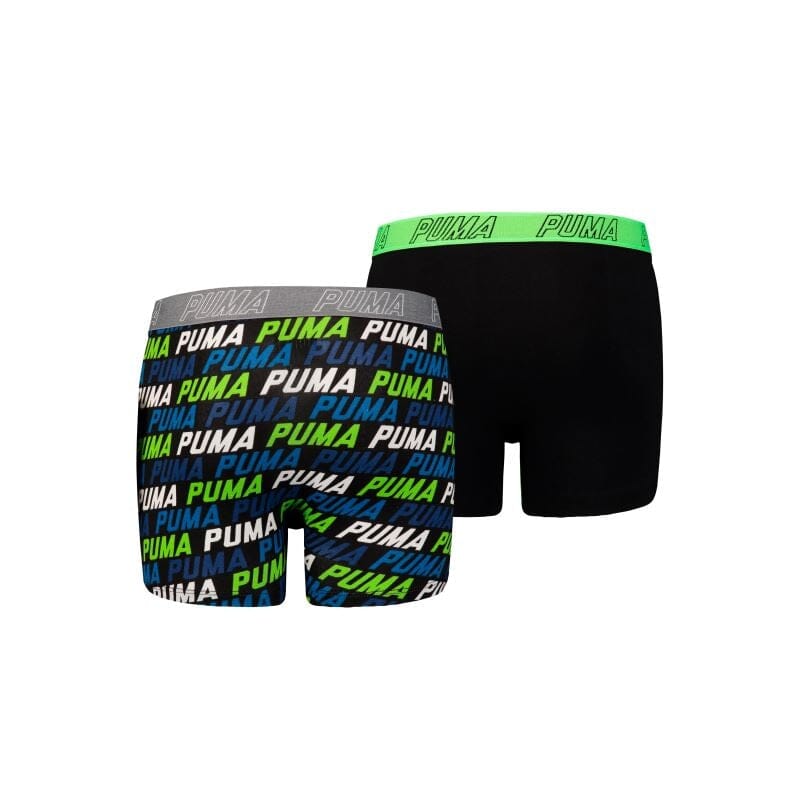 Puma - Kids Basic Repeat Logo Boxer 2-pack - Blue/ Green Boxershort Puma 