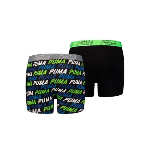 Puma - Kids Basic Repeat Logo Boxer 2-pack - Blue/ Green Boxershort Puma 