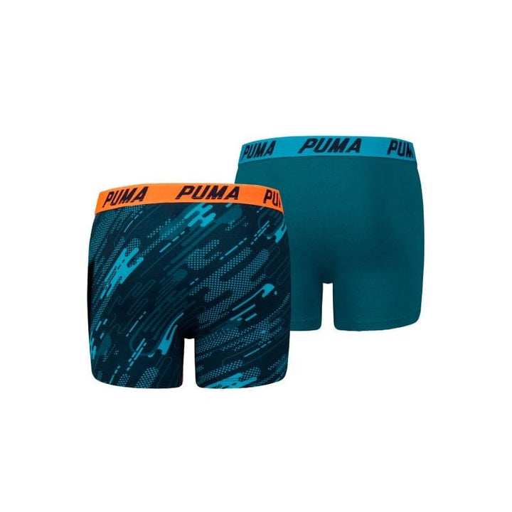 Puma - Kids Basic Hero Print Boxer 2-pack - Blue/ Orange Boxershort Puma 