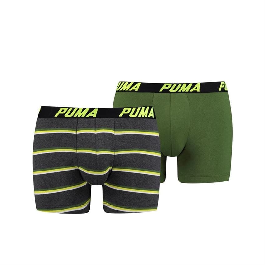 Puma - Basic Boxer 2-pack - Black/ Grey/ Green Boxershort Puma 
