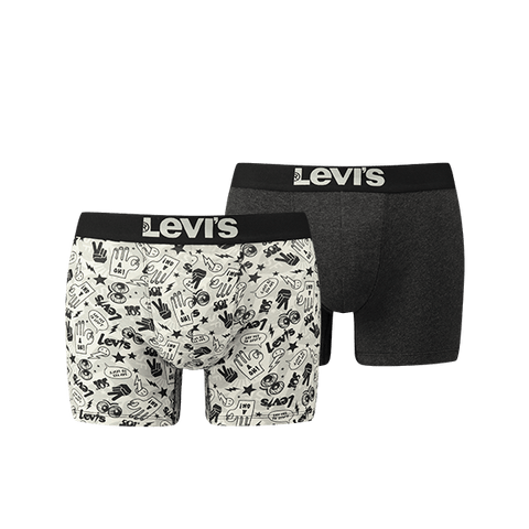 Levi's - 200SF Emoji Print 2-pack - Black/White Boxershort Levis 
