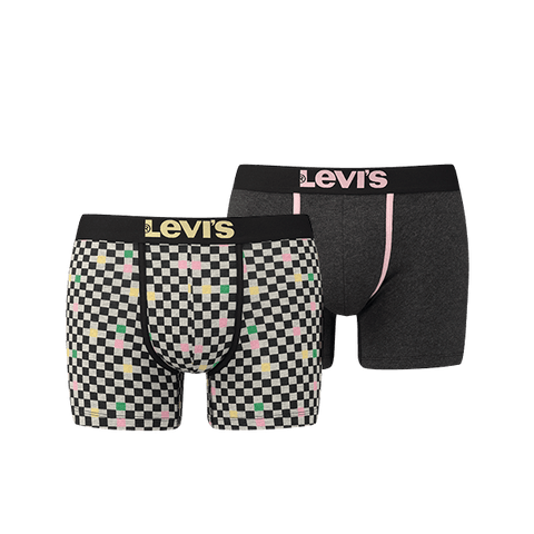Levi's - 200SF Checkerboard Boxer 2-pack - Jet Black Boxershort Levis 