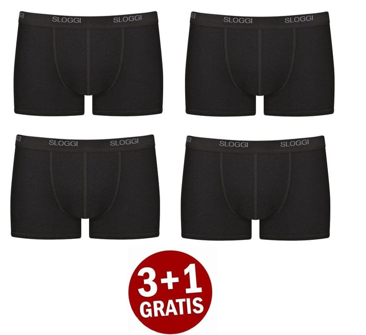 Sloggi - Basic Short 4-pack - Zwart Short Sloggi 