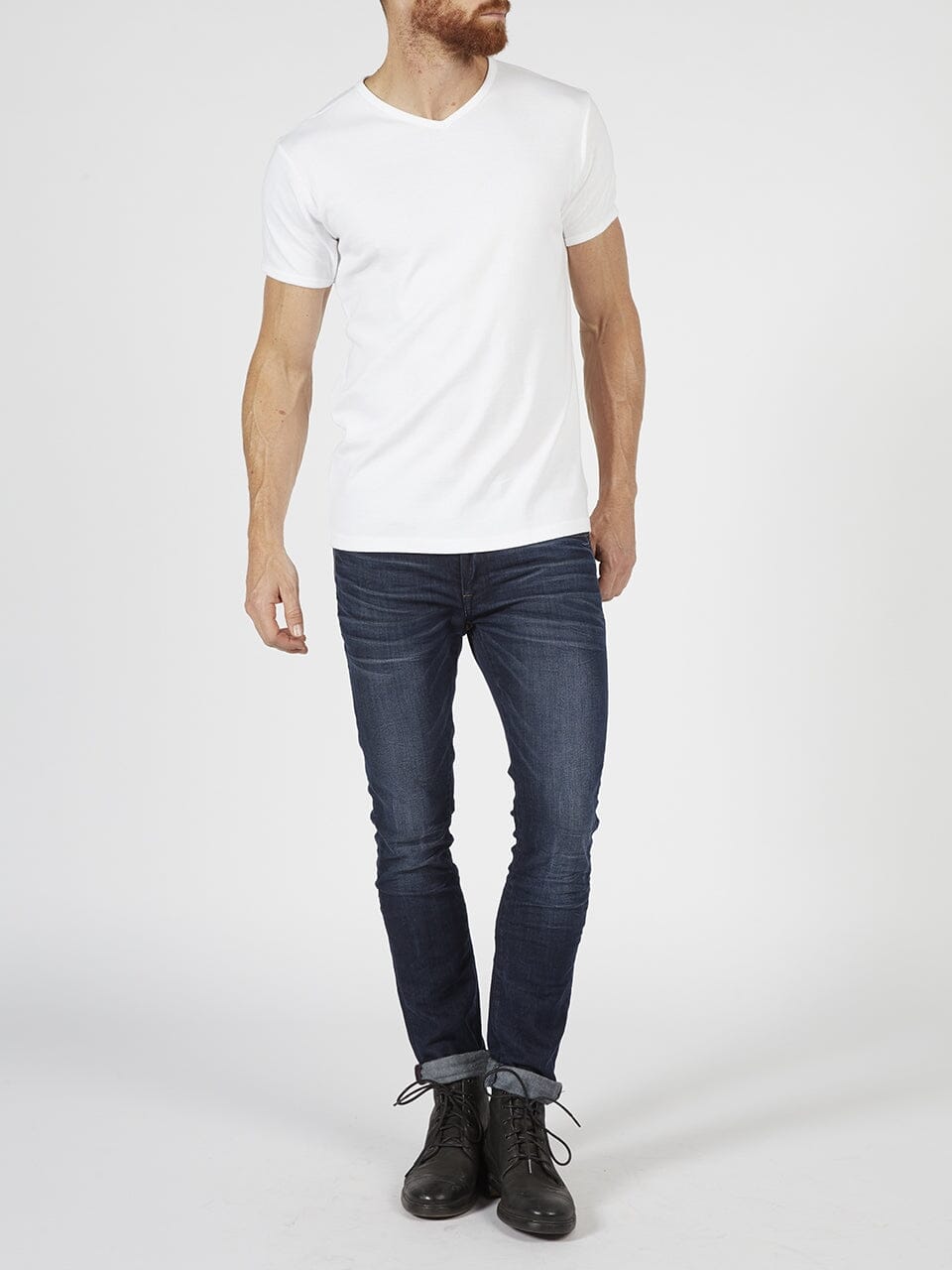Petrol Basic V-Neck Shirt 100% katoen 2-pack - wit Into Underwear Standaard Petrol 